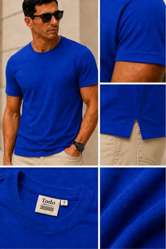Image of Men's Solid Cotton T-Shirt Pack of 3 | Breathable Round Neck Combo | Half Sleeve | Solid-Regular Fit Casual Wear