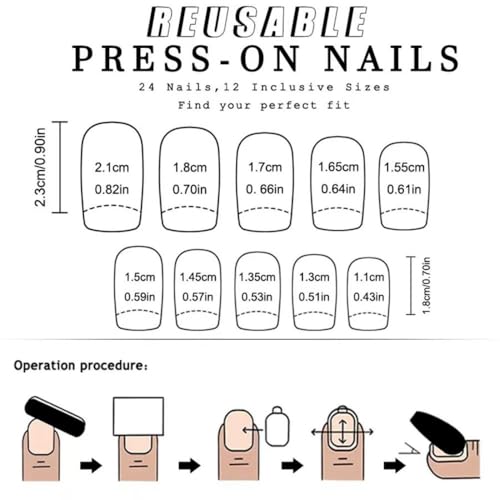 Image of Red Press on Nails Strawberry Fake Nails Short Square False Nails with Design Nude Glue on Nails Acrylic Full Cover Glossy Stick on Nails for Women Girls Spring Manicure 24Pcs