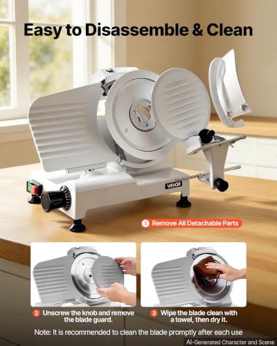 Image of VEVOR Commercial Meat Slicer 8.7 inch Electric Food Frozen Deli Slicers 300W