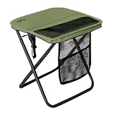 CAMDOOR Portable Collapsible Stool, 16″Folding Stool with 3 Side Pockets and Shoulder Strap, Extra Large Camping Chair Supports 400 lbs, Ultralight Portable Seat for Outdoor, Hiking, Fishing (Green)