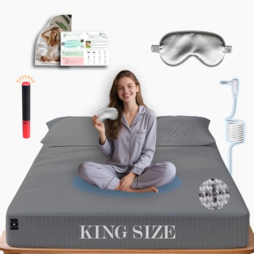 Ali King Grounding Sheets - King Size, Soft Cotton with Silver Fiber, 15'' Deep Pocket Earth Grounding Fitted Bed Sheets for Improved Sleep (Dark Gray, King 76''*80''*15'')