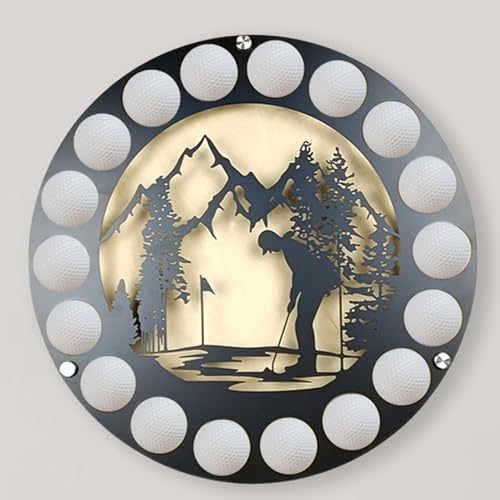 Soporte de pared para amantes del golf expositor elegante de metal 4