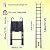 Black Telescoping Ladder - 12.5FT Aluminum Extension Ladder with 2 Hooks - Non-Slip for Home, Roof, RV & Outdoor - Max Load 330LB