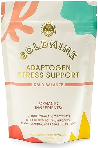 Goldmine Adaptogens Superfoods | Reishi Organic Mushroom Powder | Adaptogen Stress Support & Daily Balance Blend (227 Grams, Pouch)