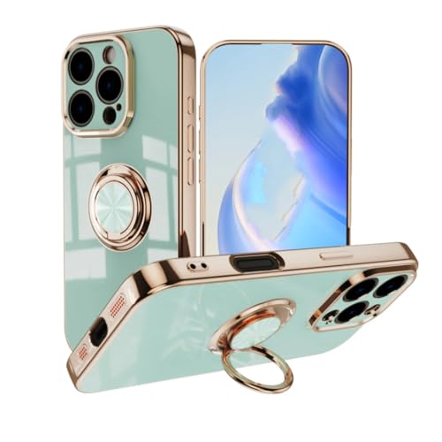 Coque iPhone 14 Pro Max magnétique antichoc avec anneau de doigt vert