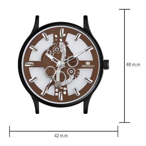 Image of CRESTELLO Silicone Strap Analog Wrist Watch for Men (Black /Blue /Green /Brown /Grey) | 1 Year Warranty* | CR-BK254