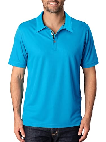 Image of FlowTech Men's Performance Polo Shirt DryMax Quick‑Dry Pinhead Texture Breathable Moisture‑Wick Odor‑Free