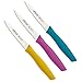 Arcos Serie Nova - Cuchillo para pelar, Acero Inoxidable NITRUM, Envase Ecológico, 3 colores Fucsia, Turquesa y Amarillo