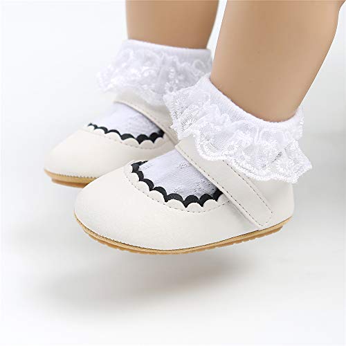 BiBeGoi Baby Baby Meisjes Strik Mary Jane Peuter Zachte Anti-slip Zool Prinses Bruiloft Jurk Eerste Wandelen Flats… - Image 4