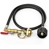 Reusable Transfer Valves with Leakproof Refill with Pressure Gauge for 20LB to 1LB Bottles Outdoor Heater Refill Hose