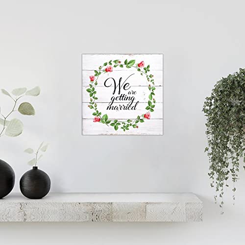 Plaque murale rétro en bois de 30cm pour mariage - 5