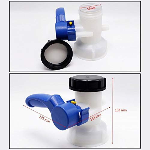 IBC, uniwersalny adapter, zbiornik na wodę IBC, zawór regulacyjny, zbiornik IBC, kurek klapowy, do zbiornika na wodę, kranu, zbiornika na deszczówkę, kanister (62 mm), (75 mm) (75 mm)
