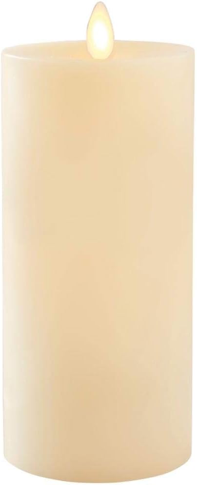 Napa Home & Garden LIGHTLi Realistic Moving Flame Advanced Battery-Operated LED Indoor Wax Pillar Candle, 3" x 6", Ivory