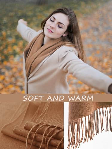 Beieverluck 9 Pieces Women Cashmere Scarf Pashmina Shawls and Wraps Winter Thick Warm Knit Scarf Shawl for Evening Dress Wedding, 9 Colors4