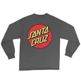 Santa Cruz Mens Classic Dot Regular Long-Sleeve Shirt Large Charcoal Heather