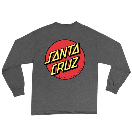 Santa Cruz Mens Classic Regular Long-Sleeve Shirt Large Charcoal Heather