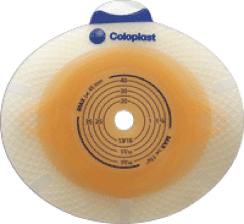 Coloplast SenSura Click Two-Piece Cut-to-fit Nonconvex Flat Standard Wear Skin Barrier with Flange and Belt Tabs 3/8" to 2-1/8" Stoma Opening, 2-3/8" Flange, Round, Large Coupling, Double Layer Adhesive, Audible Click-Lock Security Ring (Box of 5 Each)