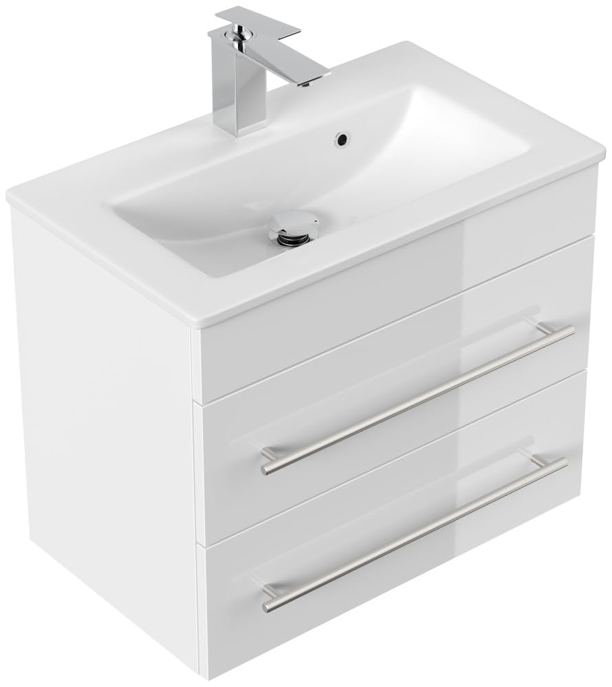 Magnolia Home Badmöbel Mars 600 Slimline SoftClose Farbe Weiss Hochglanz