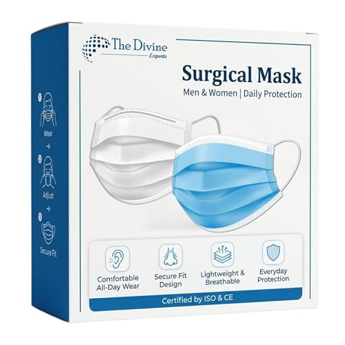 Image of Surgical Mask for Men & Women | Certified by ISO & CE to Protect Mouth Droplets, Dust and Pollution Combo