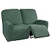 2 Plazas Funda para Sofá Reclinable con Bolsillo Lateral Decorativa Protector de Muebles Elasticidad Poliéster Fabric Funda Cubre Sofá Cuántos (Color : Matcha Green)
