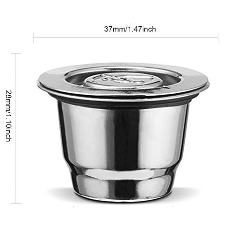 Anself Cápsulas de café recarregáveis em aço inoxidável para sistema Nespresso Cápsula de café recar
