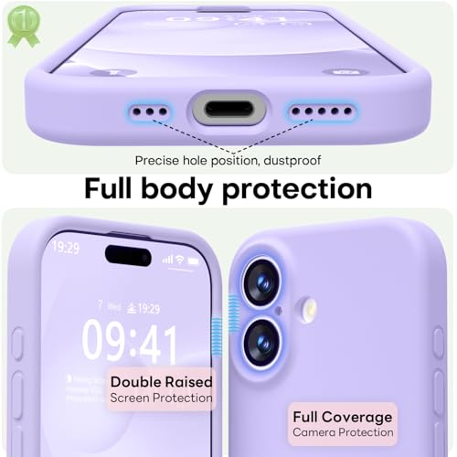 Image of LOVE 3000 Designed for iPhone 17 Case, Premium Silicone [Compatible with Magsafe][Soft Anti-Scratch Microfiber Lining] Shockproof Protective Phone Case for Men Women 6.3 inch, Light Purple
