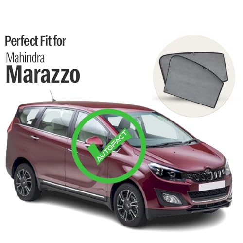 Image of Autofact Car Sunshades for Mahindra Marazzo, UV Protection, Useful Car Accessories, Custom fit Sun Shades for Side Windows, Set of 6