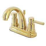 Kingston Brass KS8612DL 4 in. Centerset Bathroom Faucet, Polished Brass