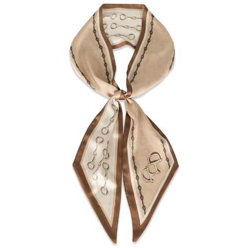 EXTREE Satin Scarf Mulberry Silk Printed Head Wrap Hair Band 7"" x 59"" A038