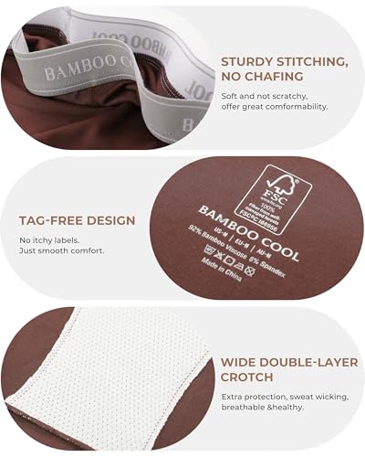 Image of BAMBOO COOL Womens BoyShorts Underwear Full Coverage Ladies Panties High Waisted Boxer Briefs Breathable Stretch 5 Pack