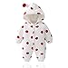 Bébé Filles Combinaison de Neige Barboteuse à Capuche Fraise Hiver Manche Longue Grenouillères Coton Manteau Vêtement Cadeau 0-3 mois