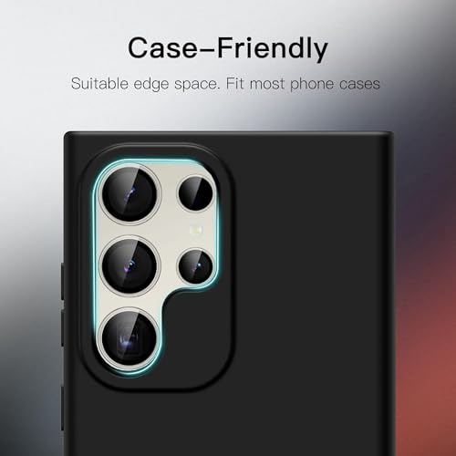 Image of Skinomi Camera Lens Protector Compatible with Samsung Galaxy S23 ultra 5G [Anti-Scratch] Premium Tempered Glass Film Aluminum Alloy Lens Ring Cover, Gold Titanium