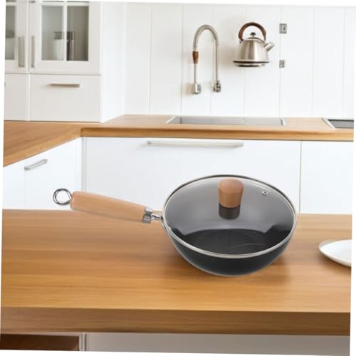 Wok de Hierro Fundido con Tapa y Mango de Madera miniatura 4