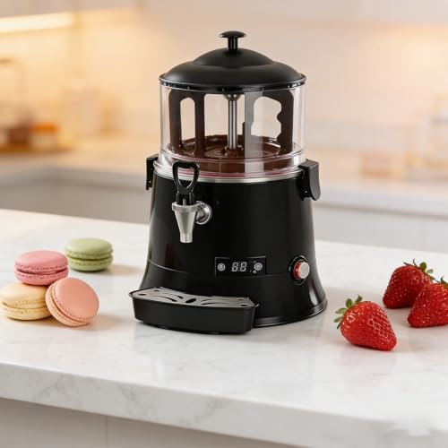 HEIHEIZI Máquina Comercial de Chocolate Caliente 600W Mejorada, Dispensadora y Calentadora de Chocolate Caliente, Adecuada para Calentar Chocolate, Café, Cacao, Té con Leche, Certificada CE 5L