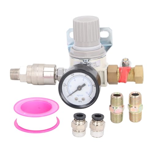 Air Compressor Regulator, 3/8in NPT Air Compressor Replacement Accessories with 0 to 1 MPa Gauge or Air Compressors and Pneumatic Tool