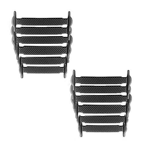 LattoGe Silicone Elastic No Tie Shoelaces Kids Shoelaces Tieless Shoe Laces Lace Lock Bands for Kids, Adults Athletic Running Shoe Laces,Seakers (Kids Size Black) …