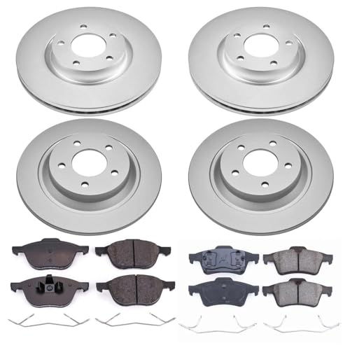 Image of PowerStop Front and Rear Brake Kit for Mazda 5 2006-07 - Fully-Coated Disc Rotors with Z17 Ceramic Brake Pads Replacement, CRK4494