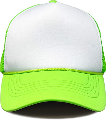 Funky Junque Foam Snapback Trucker Hat - White/Neon Green #TOP1