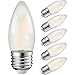 SCOMX E26 Candelabra Light Bulbs Frosted Chandelier Light Bulbs 40watt Equivalent 2700K Warm White B11 Torpedo Tip Dimmable 4 W LED Light Bulbs,LED Filament Bulb, Frosted Glass (6)