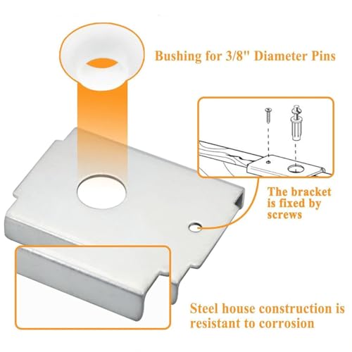 Kit de herrajes de reparación para puerta plegable doble CHENJIN de 4 piezas con soportes metálicos y accesorios para bisagras para clóset miniatura 5