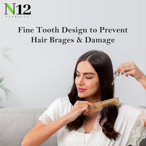 Set de 3 Peines de Bambú Natural Handmade 17.5 cm Anti-Frizz miniatura 5