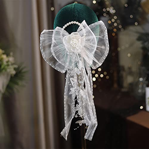 Accesorios coreanos para el cabello de crepé de hilo perla para bodas 2