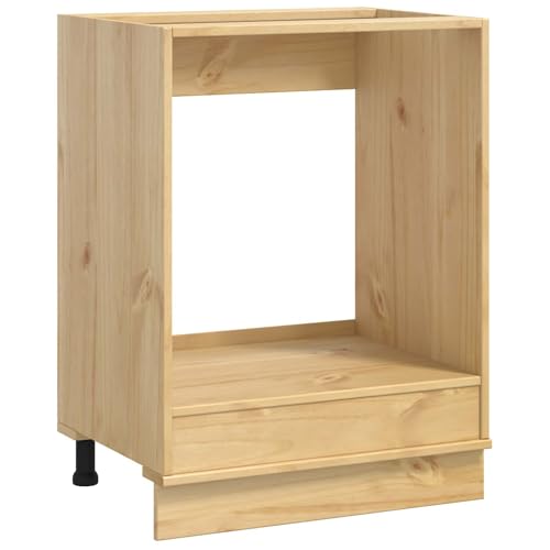 Tomostar Armoire à Four, Meuble pour Four Meuble Bas de Cuisine avec Stockage Ski Brun Miel 60x46x81 cm Pin Massif