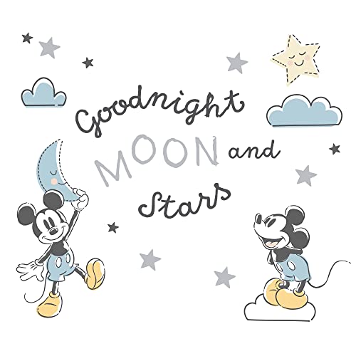 Image of Lambs & Ivy Disney Baby Moonlight Mickey Mouse Blue/Black Wall Decals/Stickers