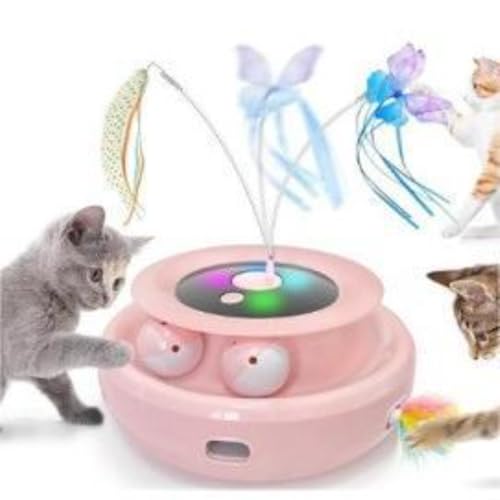 TIKHJ 猫 おもちゃ 猫 玩具 一人遊び 猫じゃらし 電動 自動 猫用 室内 寂しさ解消 ストレス解消 運動不足対策 (B)
