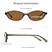 ViewJoy Retro Oval Cat Eye Sunglasses for Women Small Y2K Thin Narrow 100% UV Protection Lightweight Vintage 90s Slim Sun Glasses 2 Pack