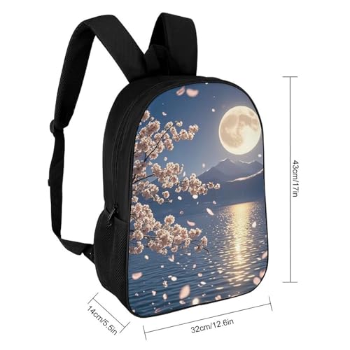Bright Moon Hangs High Backpack for Men Women, Heavy Duty Backpack Large Capacity, Durable Lightweight Travel Daypack2