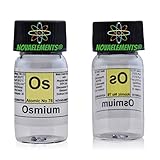 0,1 gramme Osmio élément 76 Os, échantillon pur 0.1 gramme 99.95% en flacon de verre avec étiquette, métal osmium avec certificat d\'analyse