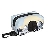 WXXWXD White Snowy Mountains Printed pet travel waste bag storage bag, soft, durable and lightweight, suitable for dog walking, hiking and running.