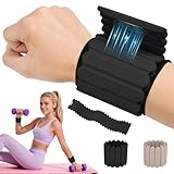 Abahub Wearable Wrist & Ankle Weights Set of 2, Stackable Magnetic Weighted Bracelet for Women, Waterproof Silicone Arm Leg Weights for Home Gym Workout, Running, Yoga & Pilates - Black, 4.4LB